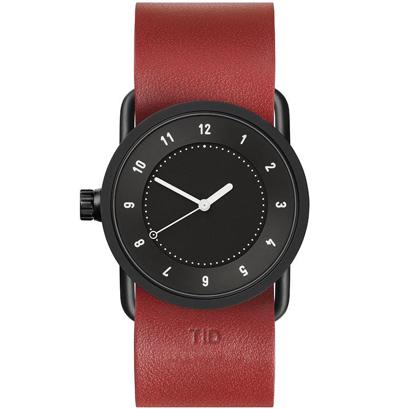TID No.1 Black Dial / Tan Leather Strap / Black Buckle - TID WATCHES