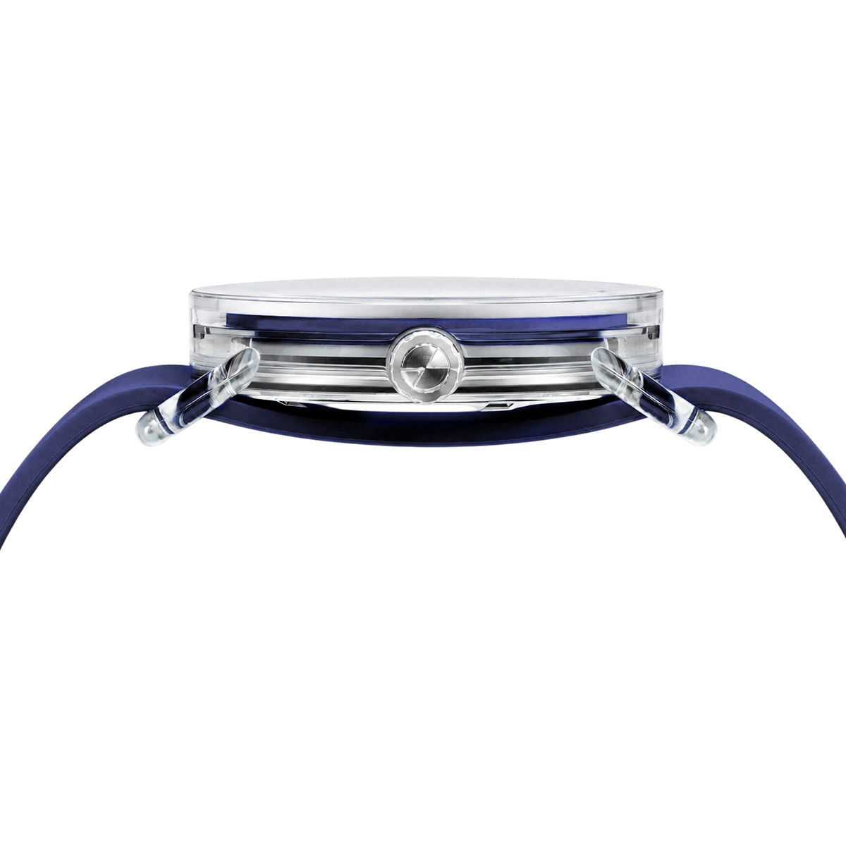 TID No.3 Lightweight Scandinavian Watch – Transparent TR90 Case, Blue Dial & Silicone Strap