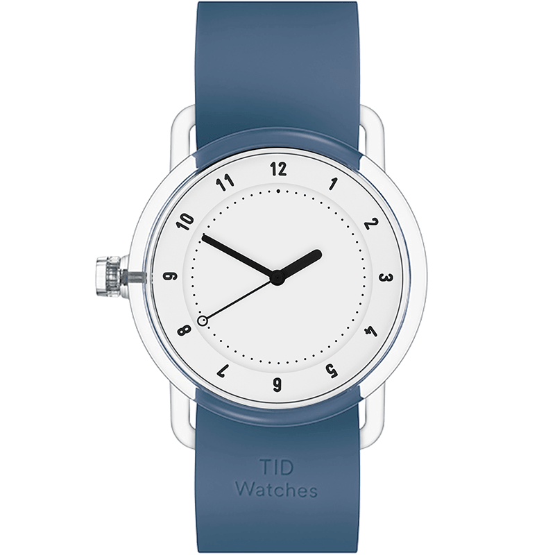 TID No.3 TR90 38mm White / Black Silicone Strap / Transparent Buckle - TID WATCHES
