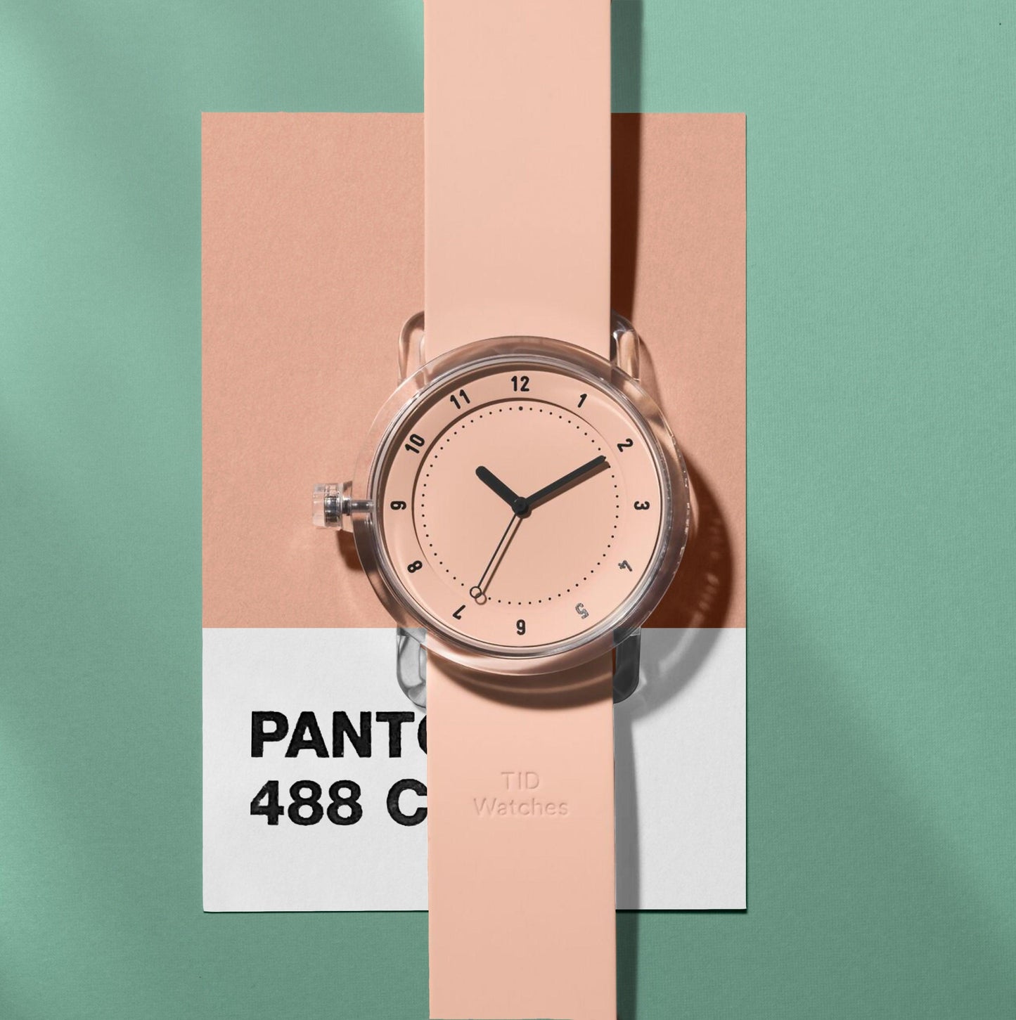 TID No.3 TR90 38mm Pink / Pink Silicone Strap / Transparent Buckle - TID WATCHES