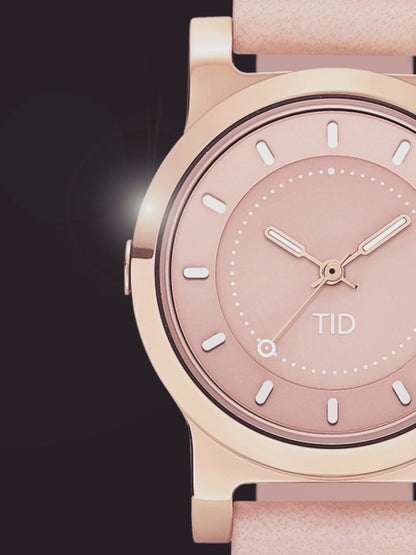 TID No.4 28mm Rose Gold / Champagne Leather Wristband