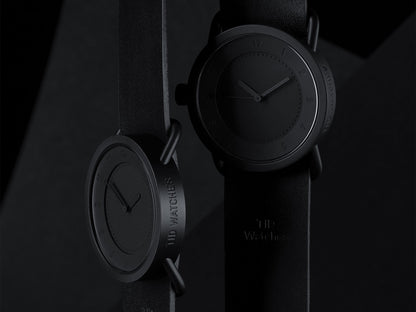TID No.1 33mm Black Edition / Black Leather Wristband/Black buckle