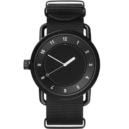 TID No.1  Black / Black Leather Wristband/Black buckle