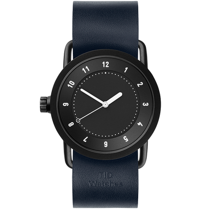 TID No.1  Black / Black Leather Wristband/Black buckle