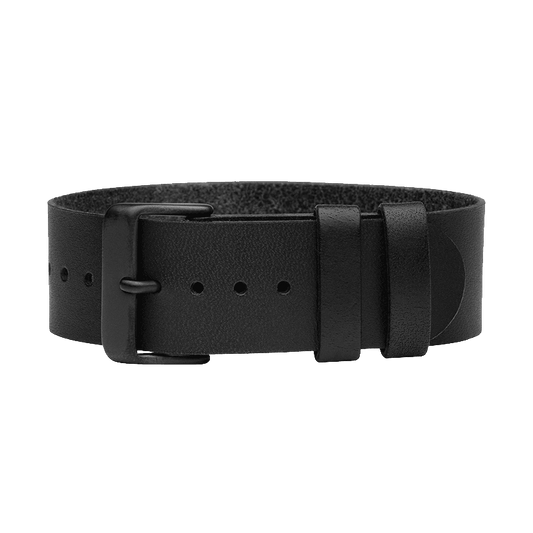 Black Leather Strap with Black / Steel / Gold Buckle