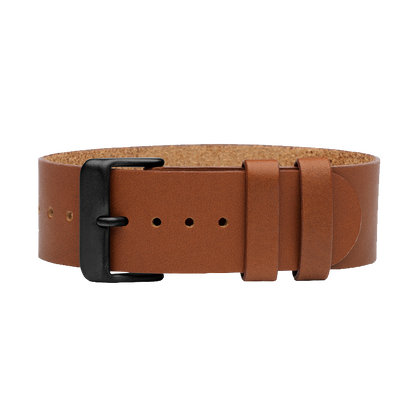 Tan leather wristband / Black buckle