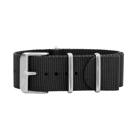 Black Nylon Wristband / Steel buckle