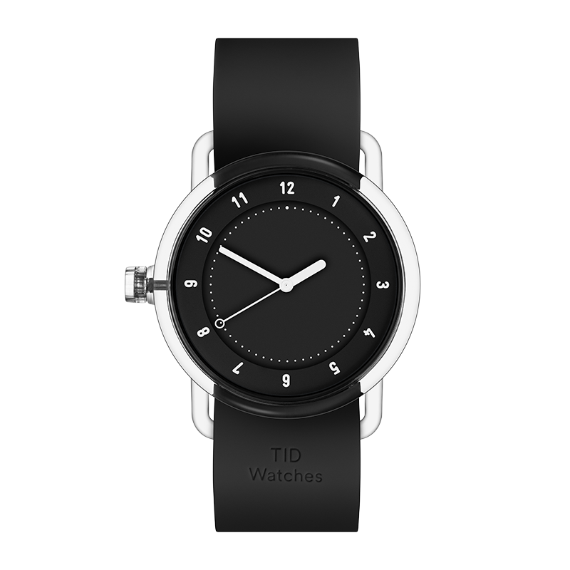 TID No.3 TR90 38mm Black / Black Silicone Wristband