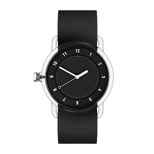 TID No.3 TR90 38mm Black / Black Silicone Wristband