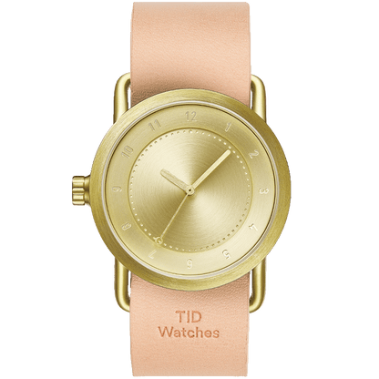 TID No.1  Gold / Tan Leather Wristband/Gold buckle