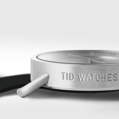 TID No.1  Steel / Black Leather Wristband / Steel buckle