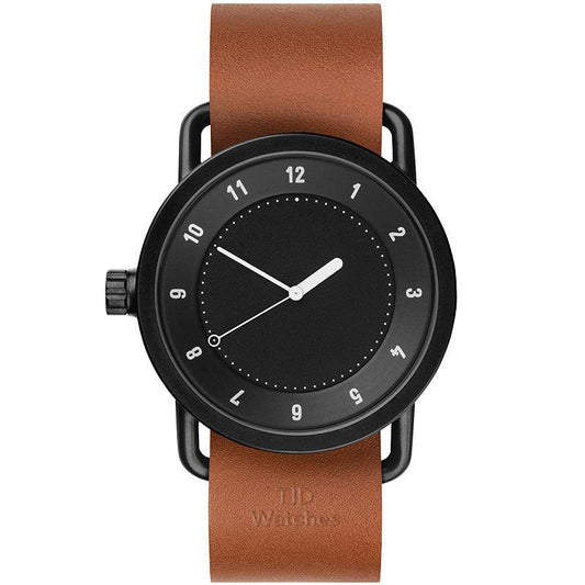 TID No.1 Black Dial / Natural Leather Strap / Black Buckle - TID WATCHES