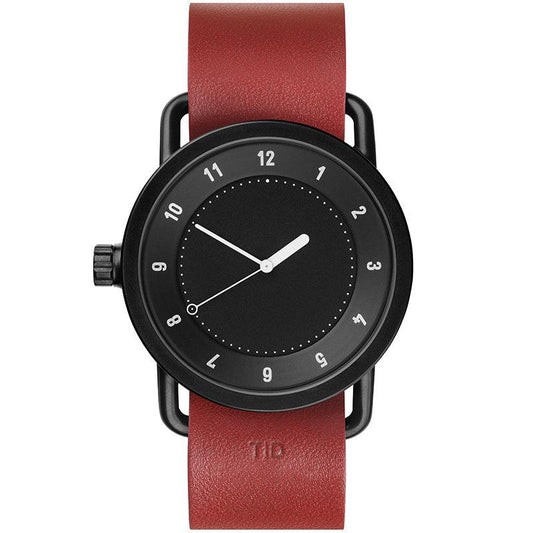 TID No.1 Black Dial / Tan Leather Strap / Black Buckle - TID WATCHES