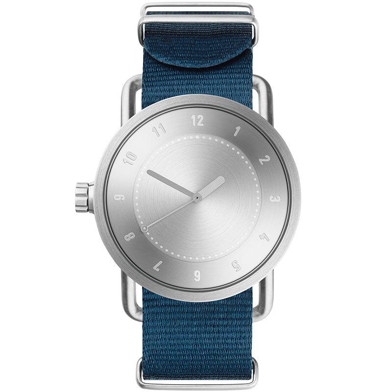 TID No.1 Steel Dial / Navy Leather Strap / Steel Buckle - TID WATCHES