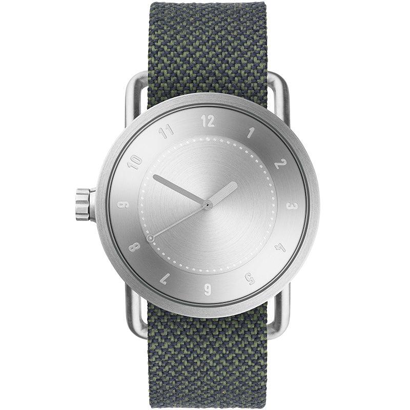 TID No.1 Steel Dial / Navy Leather Strap / Steel Buckle - TID WATCHES