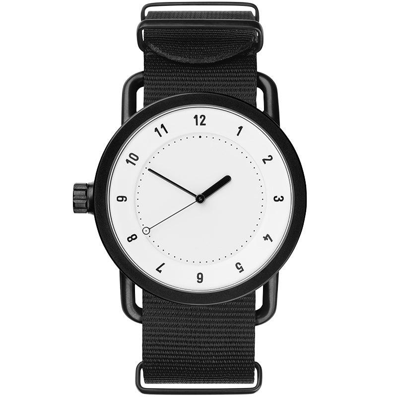 TID No.1 White Dial / Natural Leather Strap / Black Buckle - TID WATCHES