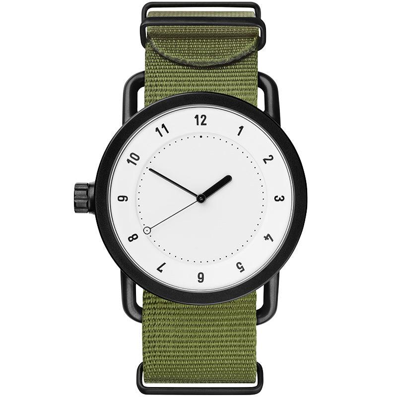 TID No.1 White Dial / Black Nylon Strap / Black Buckle - TID WATCHES