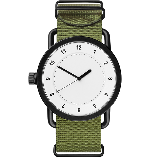 TID No.1 White / Green Nylon Wristband / Black buckle