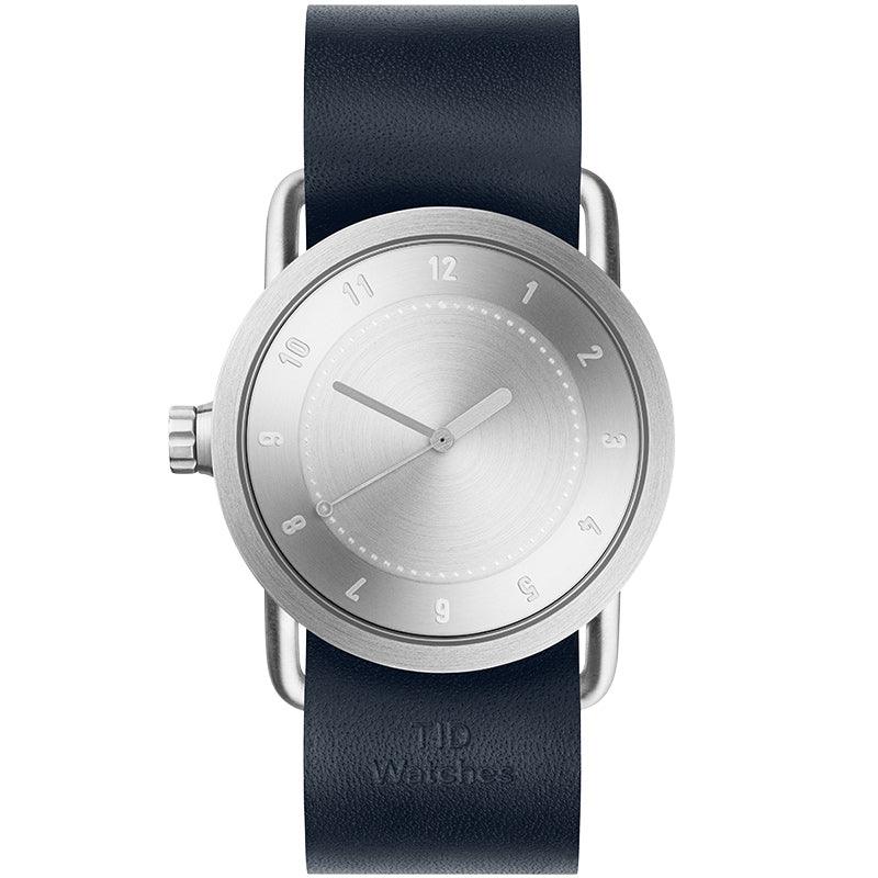 TID No.1 Steel Dial / Navy Leather Strap / Steel Buckle - TID WATCHES