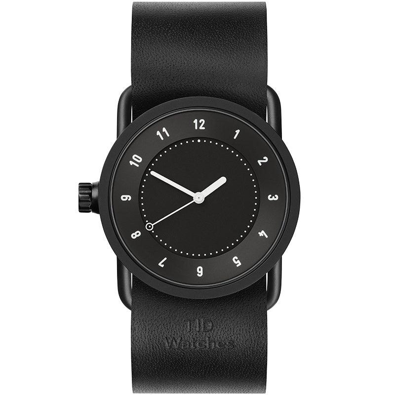 TID No.1 Black Dial / Tan Leather Strap / Black Buckle - TID WATCHES