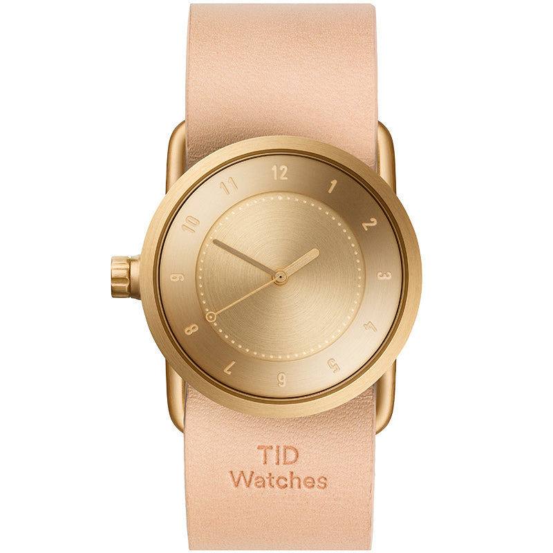 TID No.1 Gold Dial / Natural Leather Strap / Gold Buckle - TID WATCHES