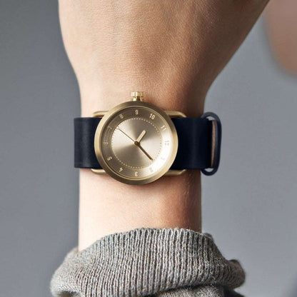 TID No.1 Gold Dial / Navy Leather Strap / Gold Buckle - TID WATCHES