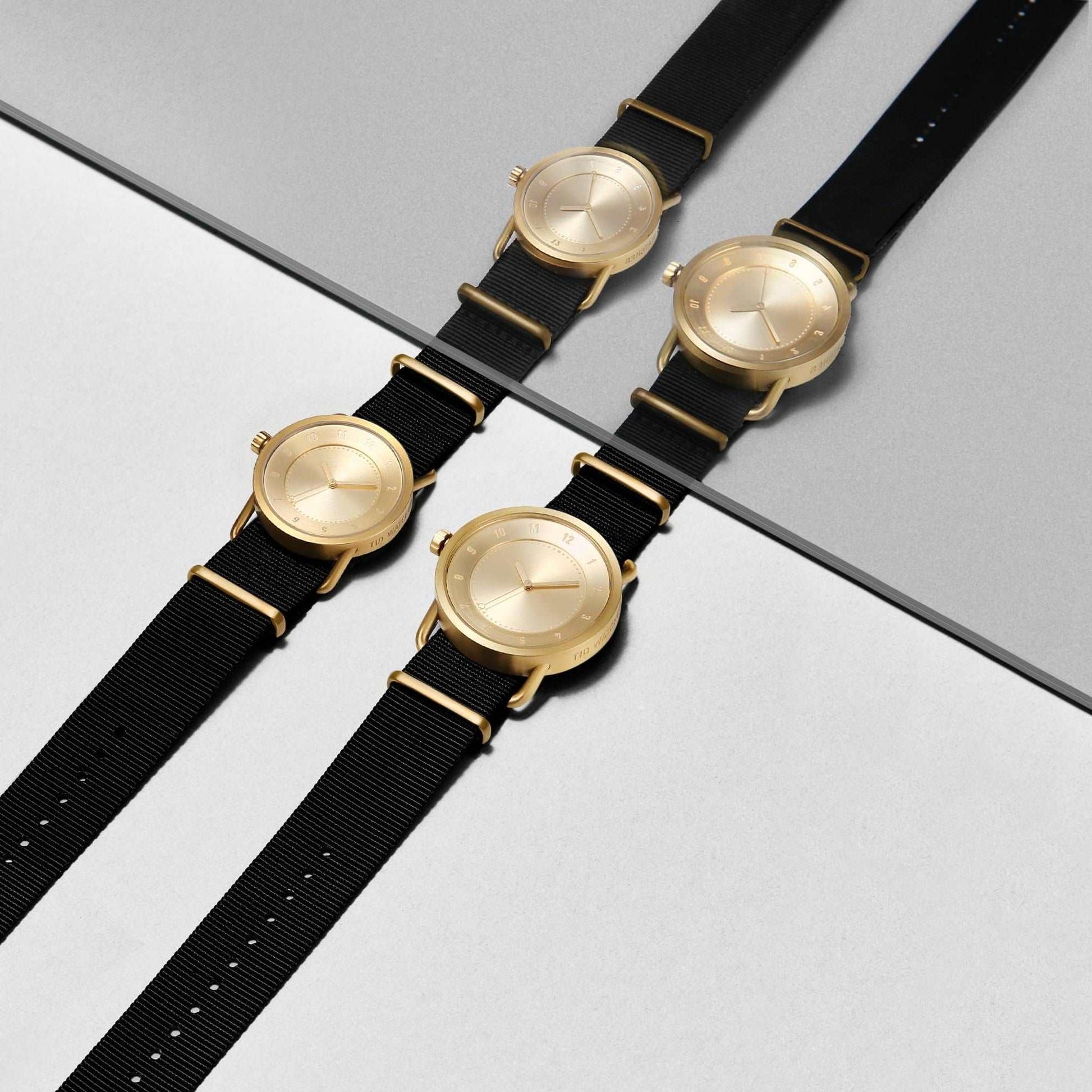 TID No.1 Gold Dial / Black Nylon Strap / Gold Buckle - TID WATCHES