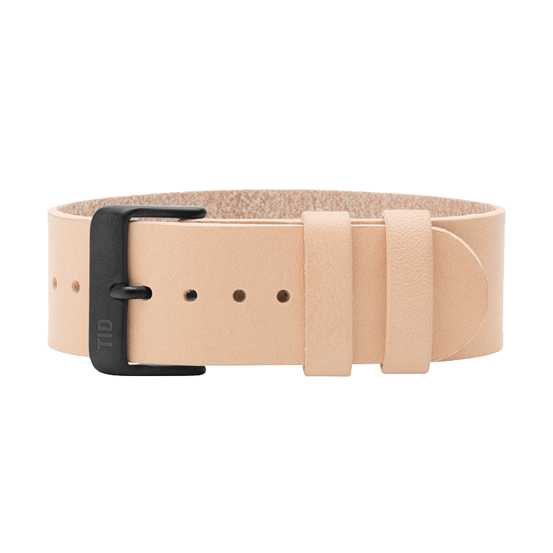 Natural Leather Strap with Black / Steel / Gold Buckle