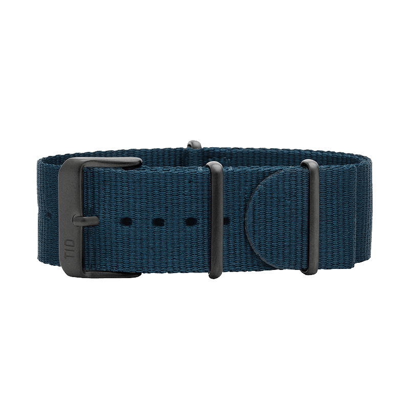 Blue Nylon Strap with Black / Steel / Gold Buckle - TID WATCHES
