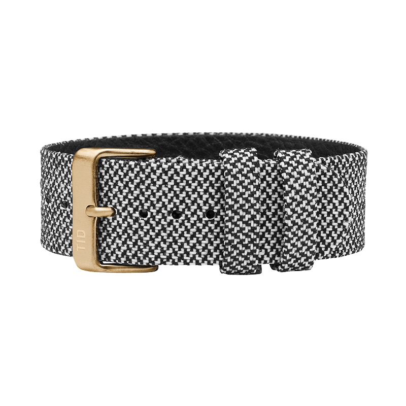 Granite Twain Strap with Black / Steel / Gold Buckle - TID WATCHES