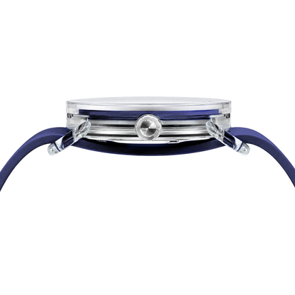 TID No.3 Lightweight Scandinavian Watch – Transparent TR90 Case, Blue Dial & Silicone Strap