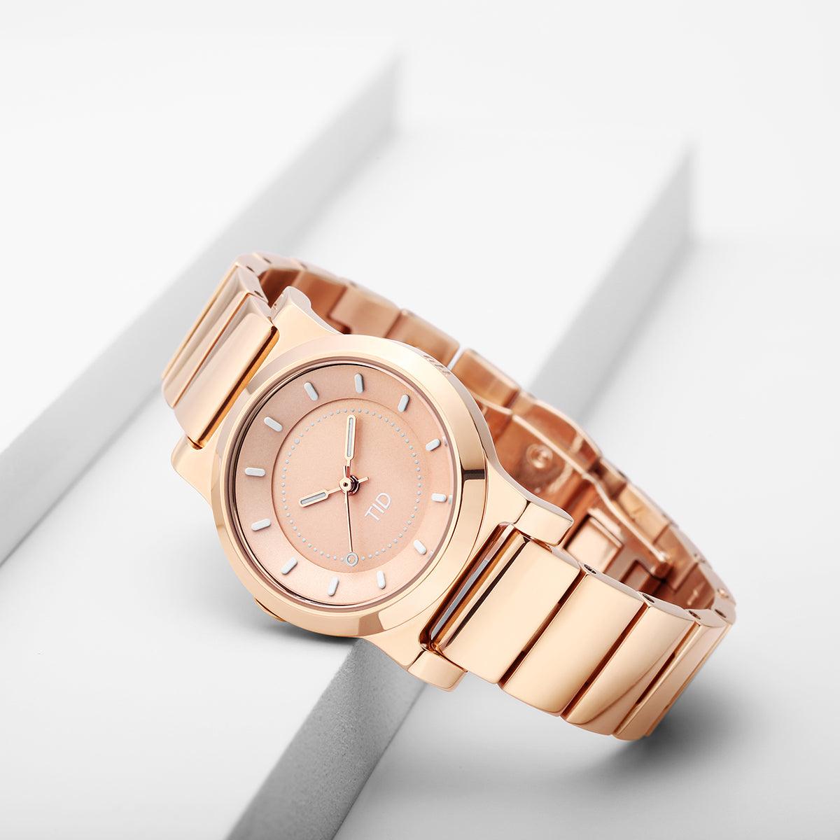 No.4 28mm Rose Gold / Rose Gold Metal Wristband