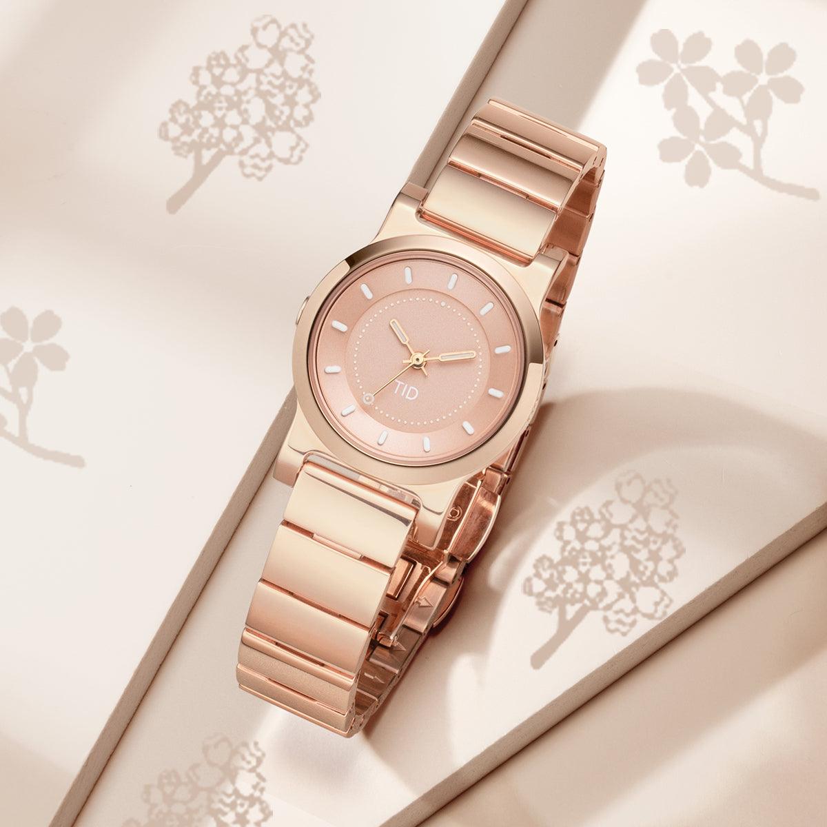 TID Watch for Women 28mm Rose Gold Dial Rose Gold Metal