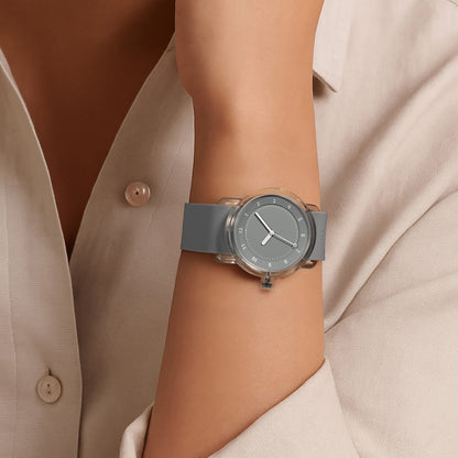 Nr. 3 TR90 38 mm graues/graues Silikonarmband/transparente Schnalle