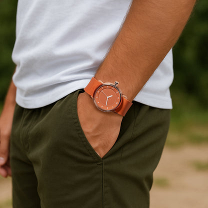 Nr. 3 TR90 38 mm Orange/Orange Silikonarmband/transparente Schnalle