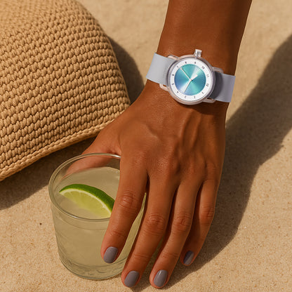 No.3 TR90 38 mm Noir / Bracelet en silicone noir