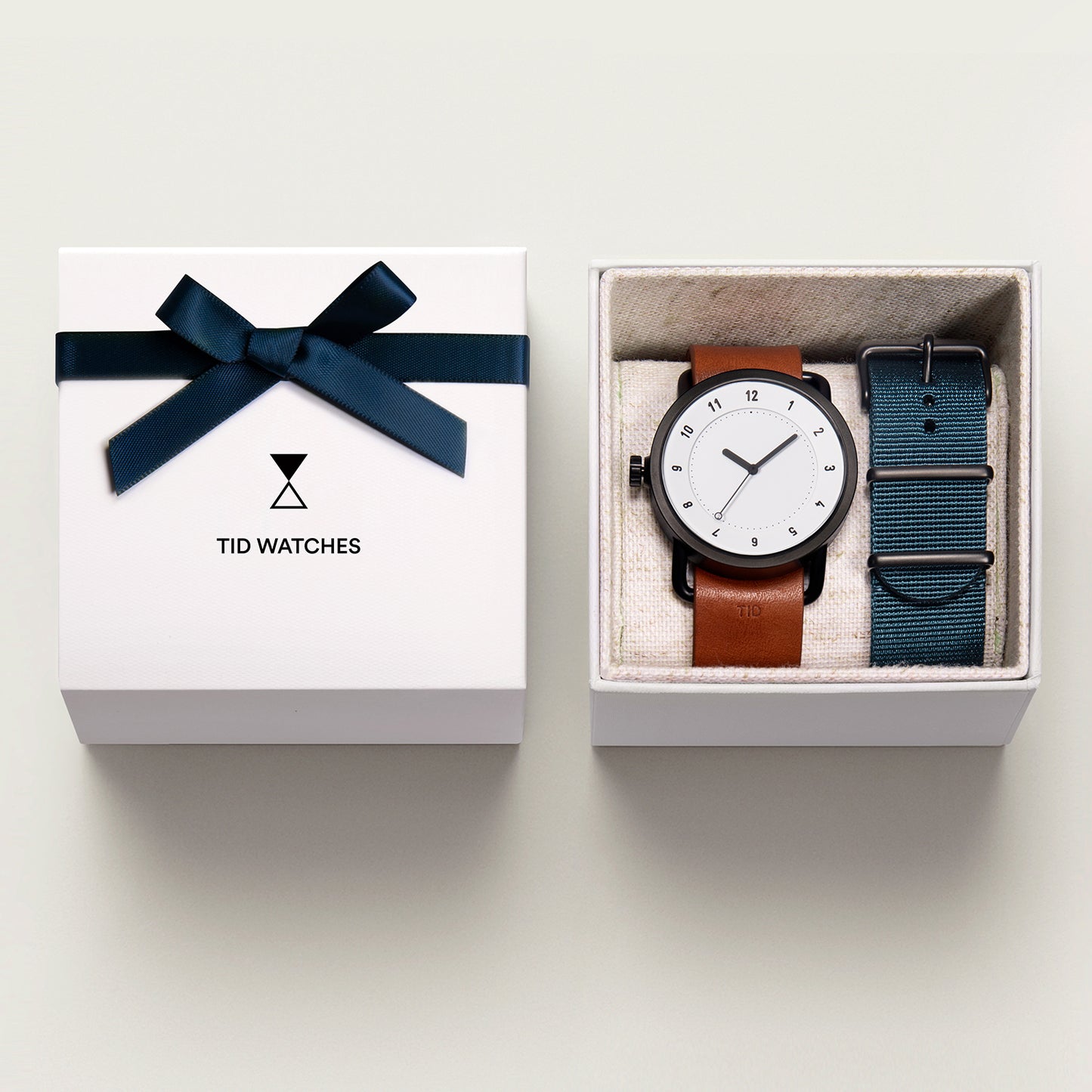TID No.1 White Dial / Tan Leather Strap / Black Buckle