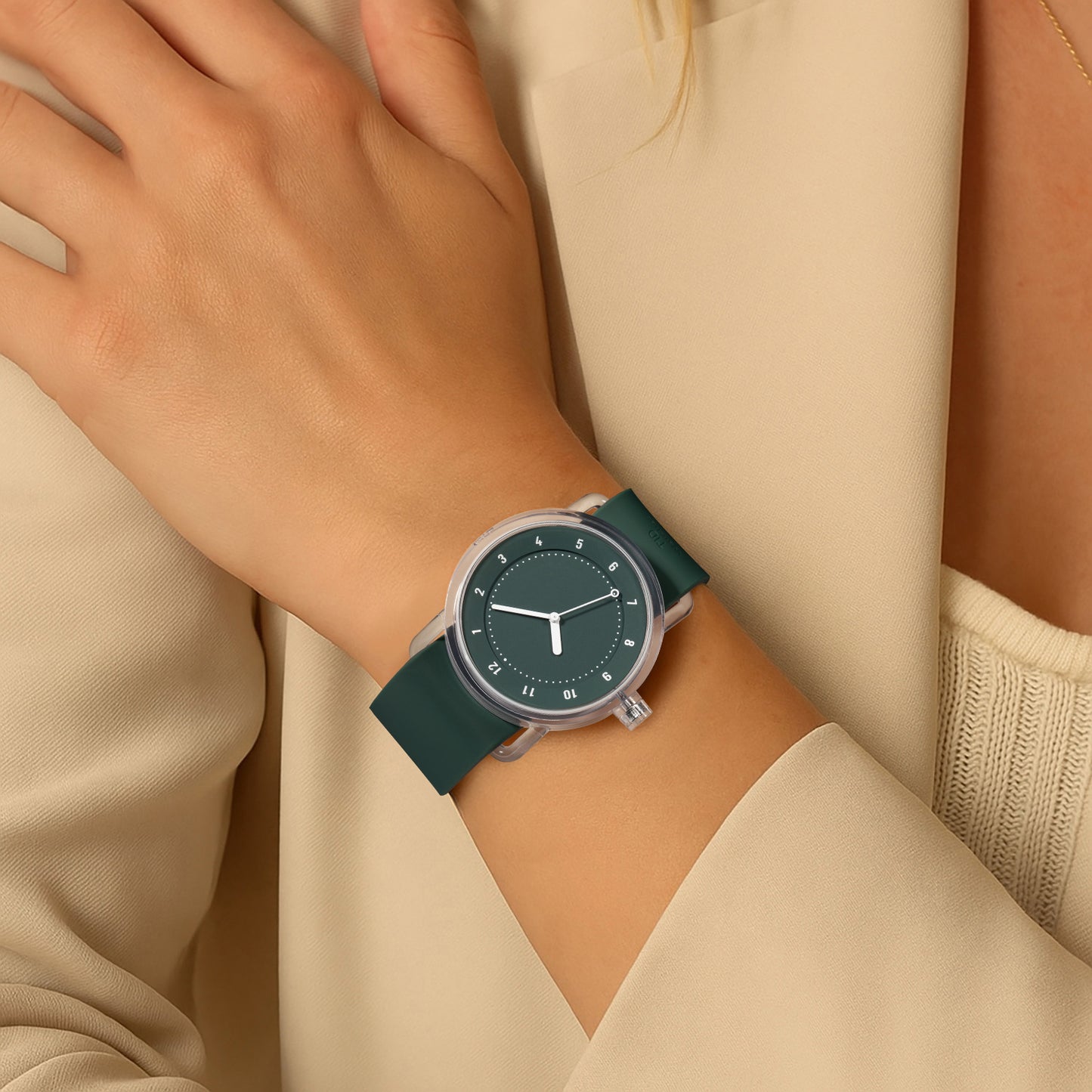 Nr. 3 TR90 38 mm grünes/grünes Silikonarmband