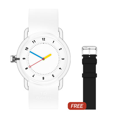 TID No.3 Watch 38mm Builders Club Edition White / Silicone Strap / Transparent Buckle