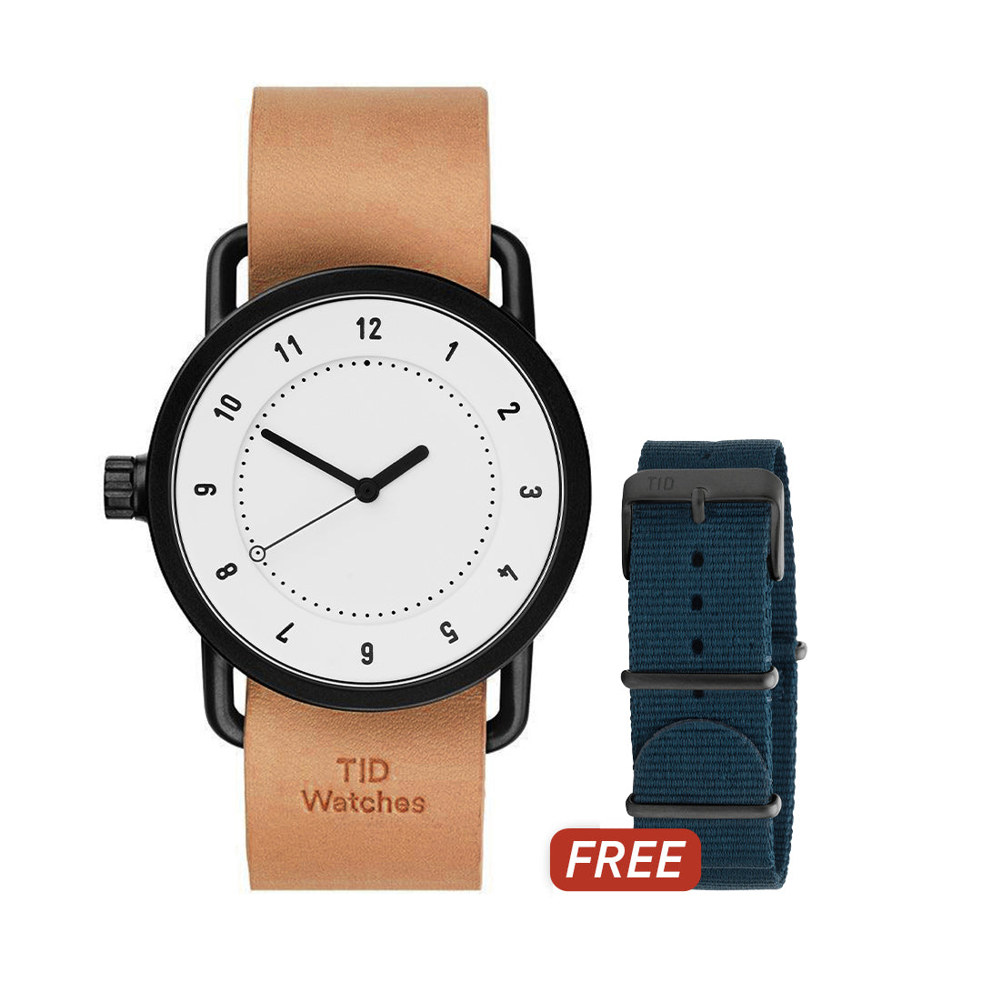 TID No.1 White Dial / Natural Leather Strap / Black Buckle
