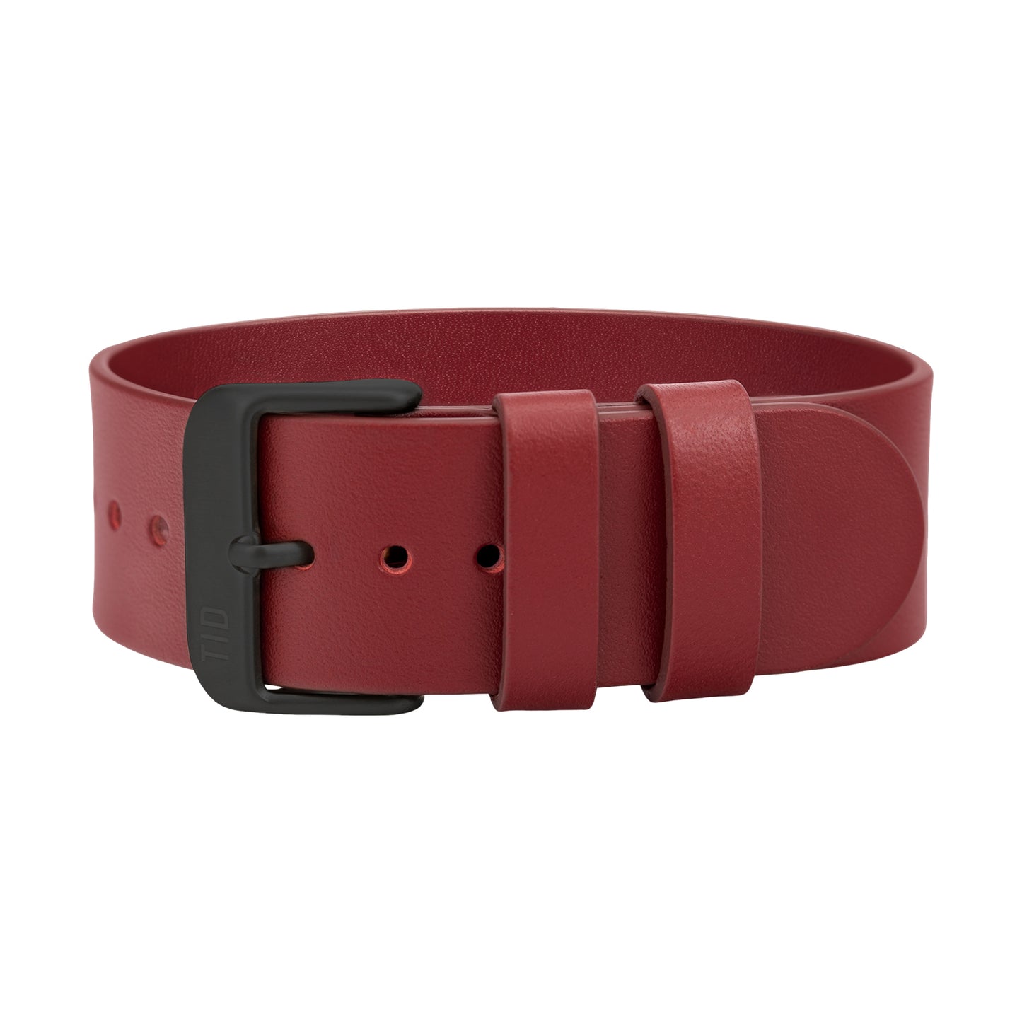 Burgundy Leather Strap with Black / Steel / Gold Buckle