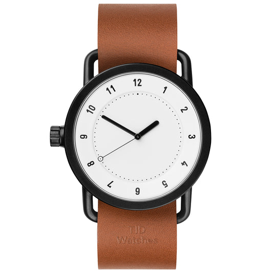 TID No.1 White Dial / Tan Leather Strap / Black Buckle