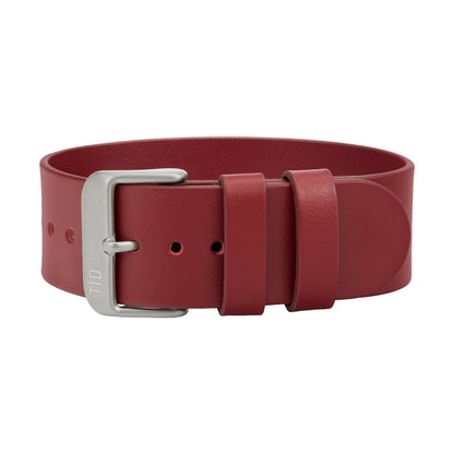 Burgundy Leather Strap with Black / Steel / Gold Buckle
