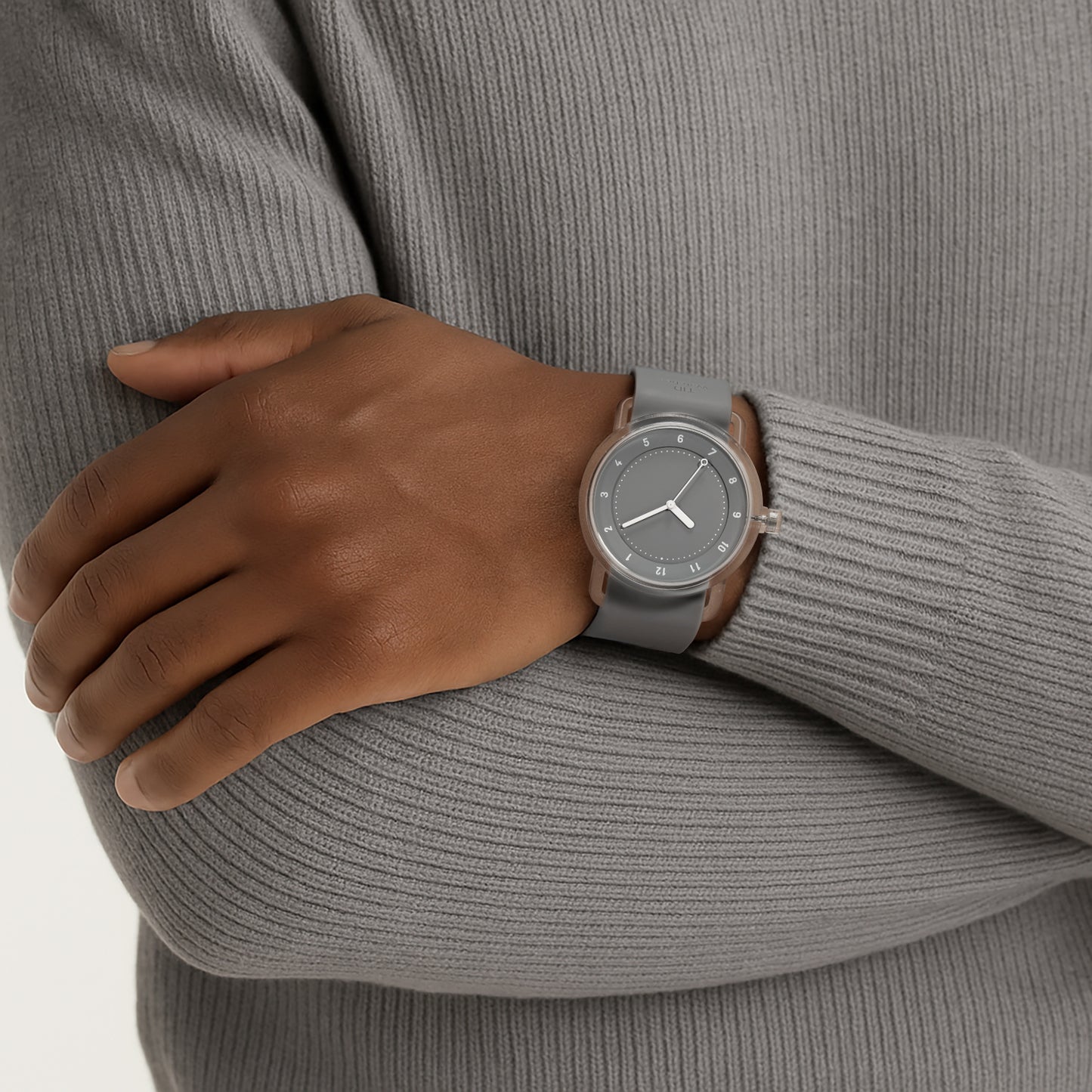 Nr. 3 TR90 38 mm graues/graues Silikonarmband/transparente Schnalle