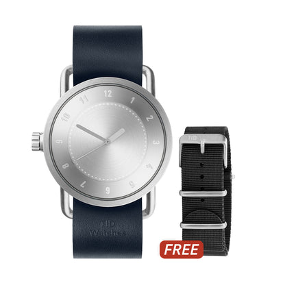 TID No.1 Steel Dial / Navy Leather Strap / Steel Buckle
