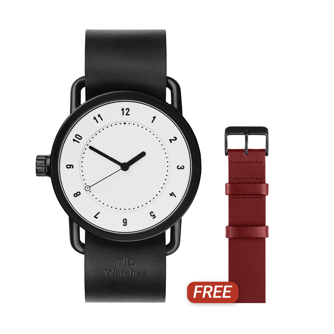 TID No.1 White Dial / Black Leather Strap / Black Buckle