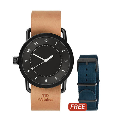 TID No.1 Black Dial / Natural Leather Strap / Black Buckle