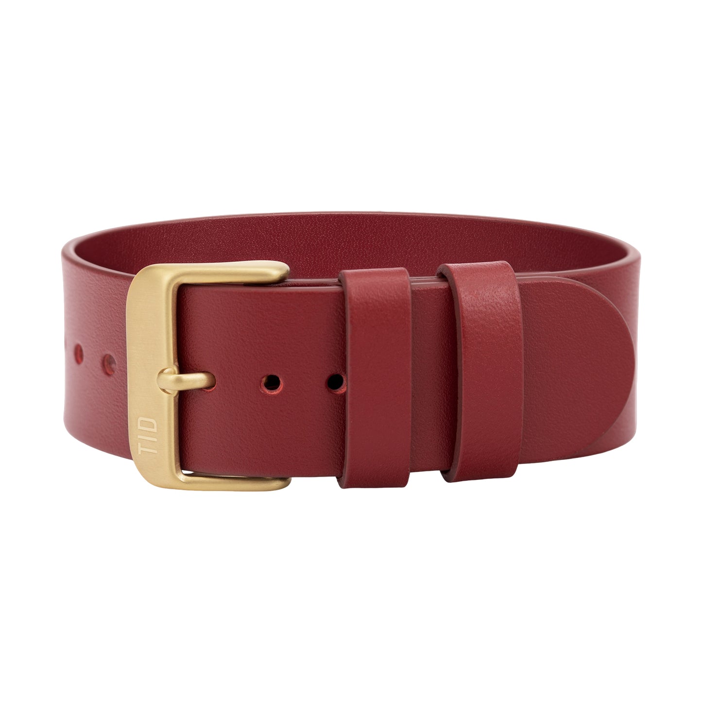 Burgundy Leather Strap with Black / Steel / Gold Buckle