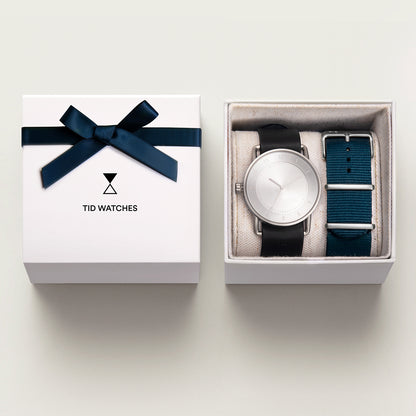 TID No.2 40mm Steel Dial / Black Leather Strap