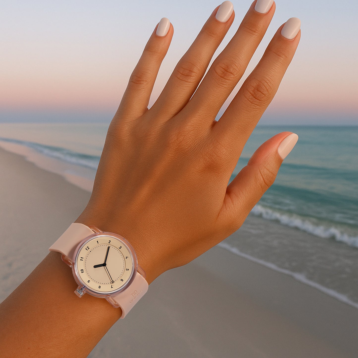 TID No.3 TR90 38mm Pink / Pink Silicone Strap / Transparent Buckle